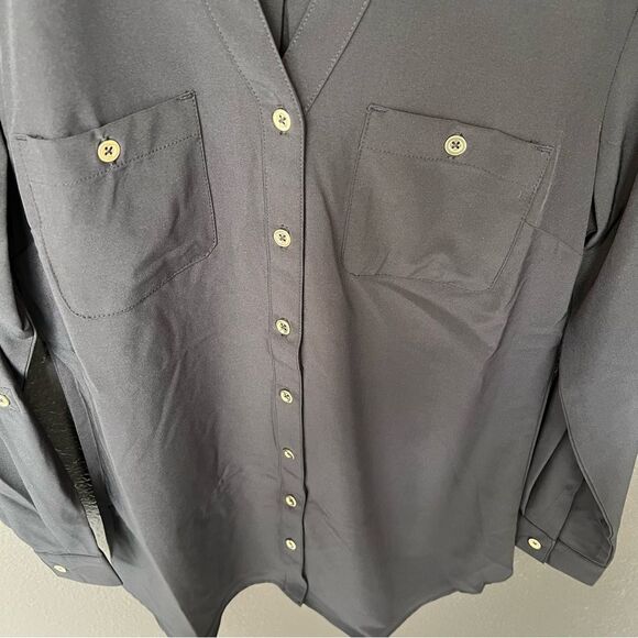 Denim & Co. Roll Tab Sleeve Button Front Soft Utility Tunic - Picture 7 of 11